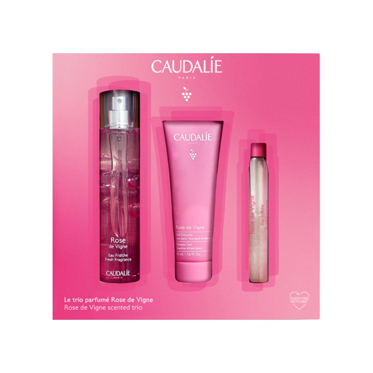 Caudalie Cofanetto Trio Profumato Rose De Vigne 3 Pezzi