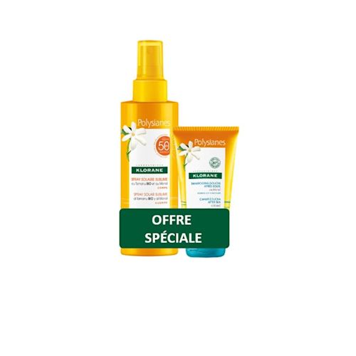 984906836 - Klorane Kit Polysianes Spray Solare Tamanu Monoi Spf 50 200ml + Shampoo Doccia Doposole Monoi 75ml - 4741586_1.jpg
