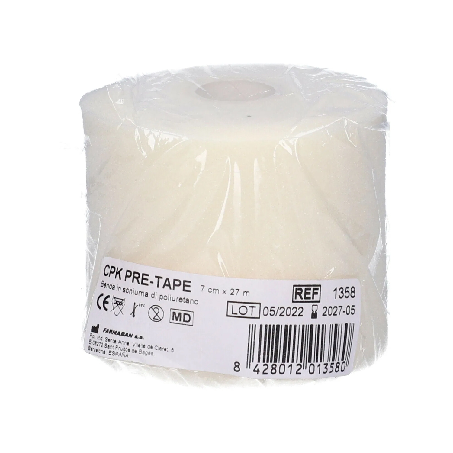 image - 982602005 - Benda in spugna di poliuretano da 7cmx27m, utilizzata come protezione cutanea prima dell'applicazione di bende di gesso o sintetiche. - 0007044_2.jpg