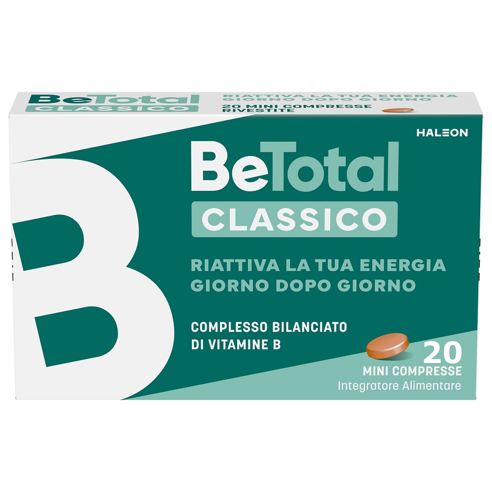 Be-total Integratore Alimentare Vitamina B, B3 Vitamina B12 Acido Folico Energia Per Adulti 20 Compresse
