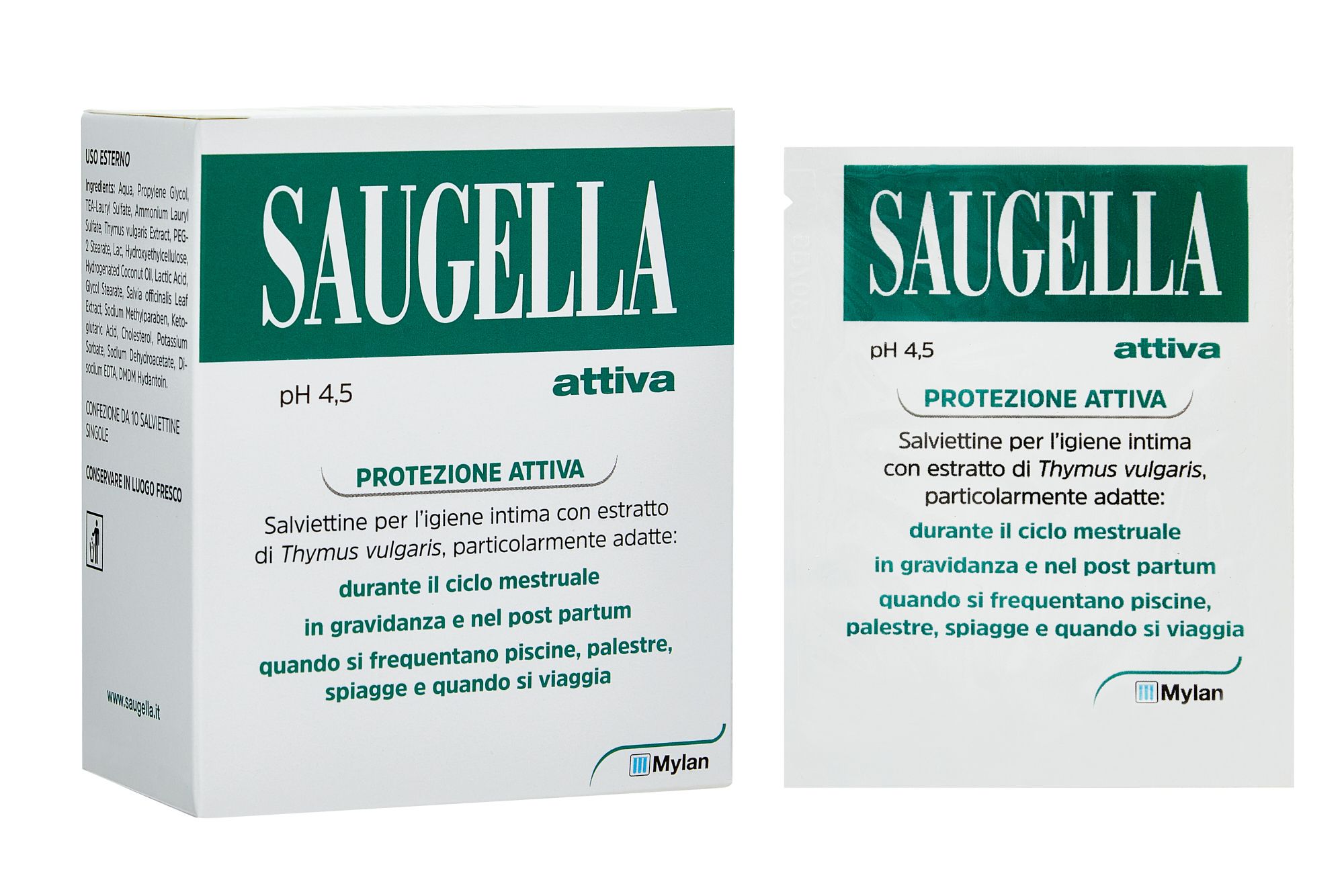 Saugella Salviette Intime Con Timo 10 Pezzi