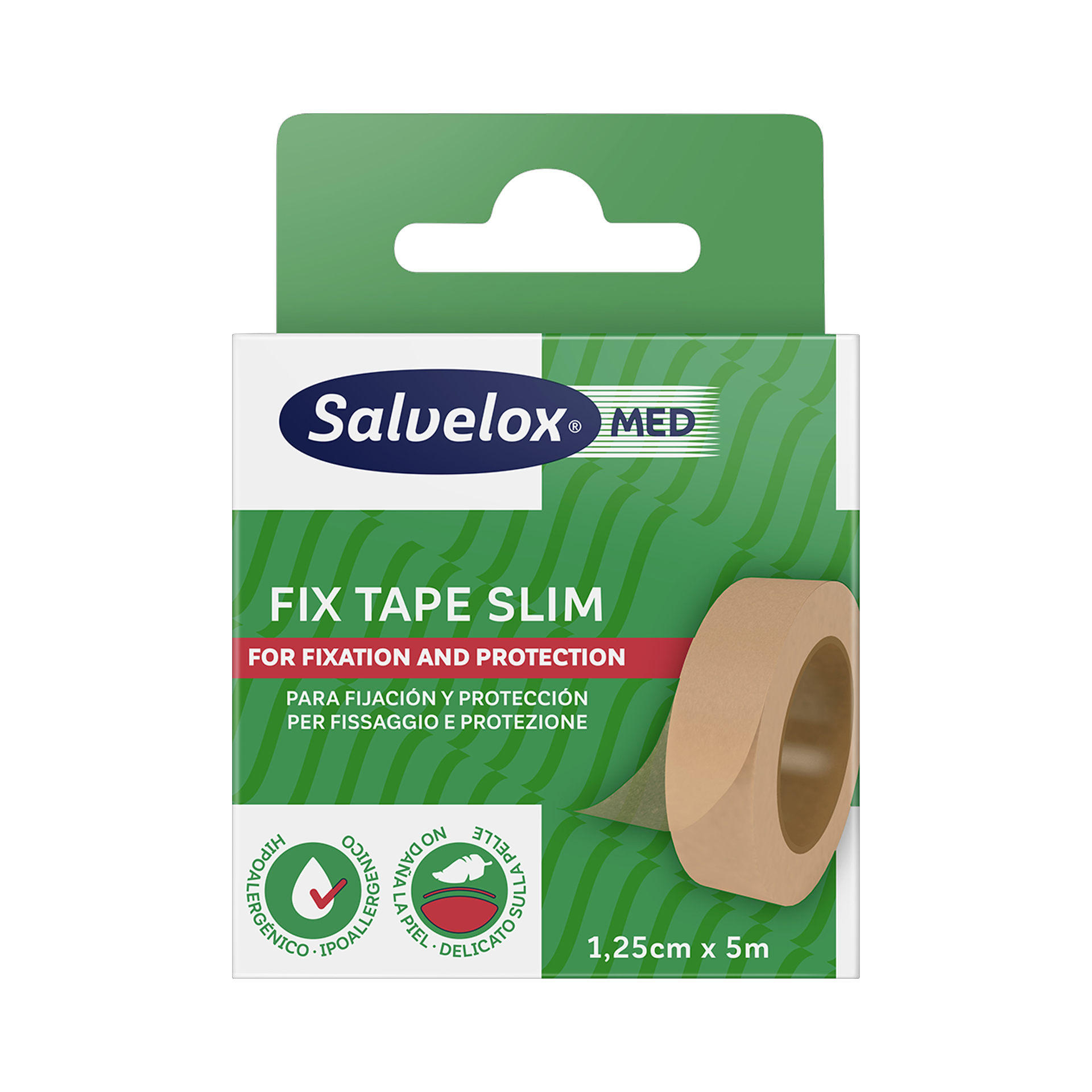 Salvelox Med Fix Tape Slim Cerotto Per Fissaggio E Protezione 5mx1,25cm