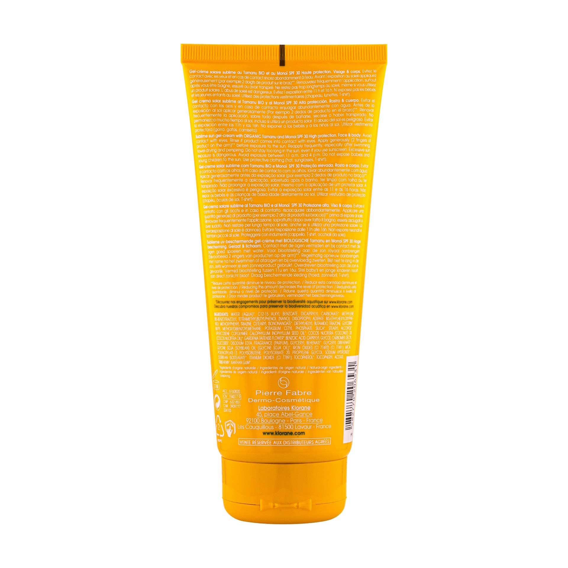 image - 977021791 - KLORANE GEL-CREMA SOLARE SUBLIME SPF 30 VISO/CORPO 200 ML - 4702736_8.jpg