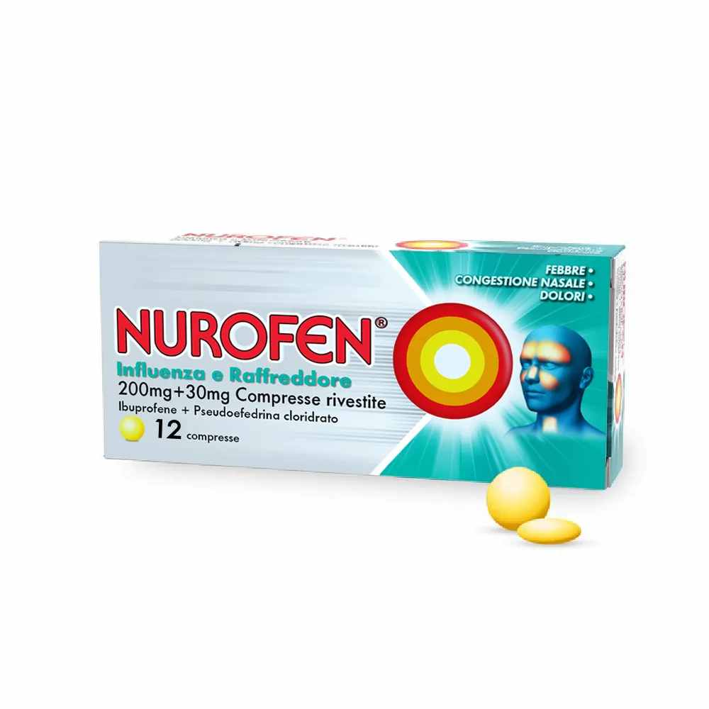 Nurofen Influenza E Raffreddore 200mg + 30mg 12 Compresse Rivestite