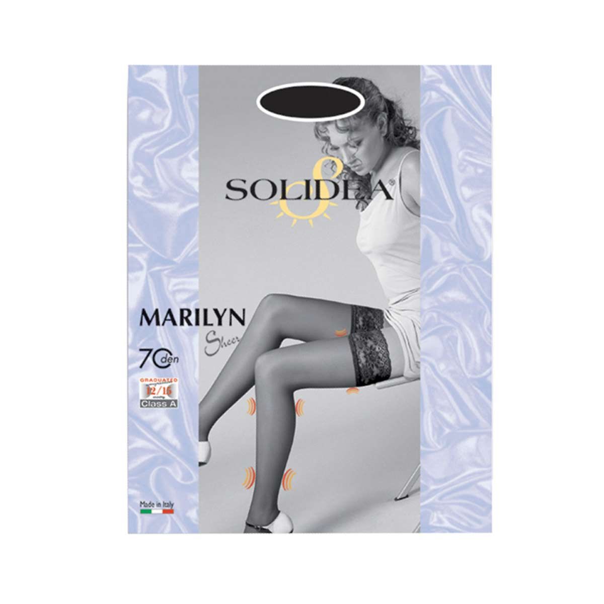 Solidea Marilyn Sheer 70 Calza Autoreggente Nero Taglia 2