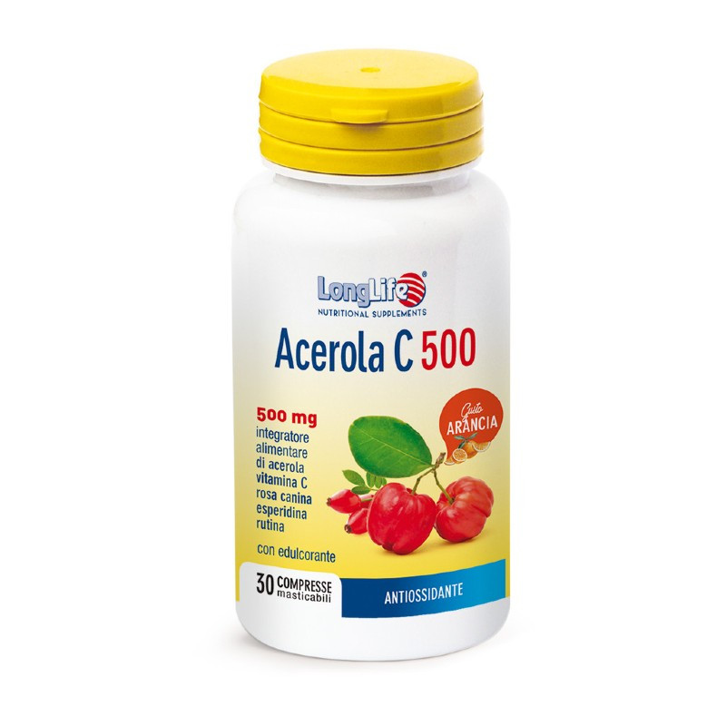 Acerola C500 Gusto Arancia Integratore 30 Compresse