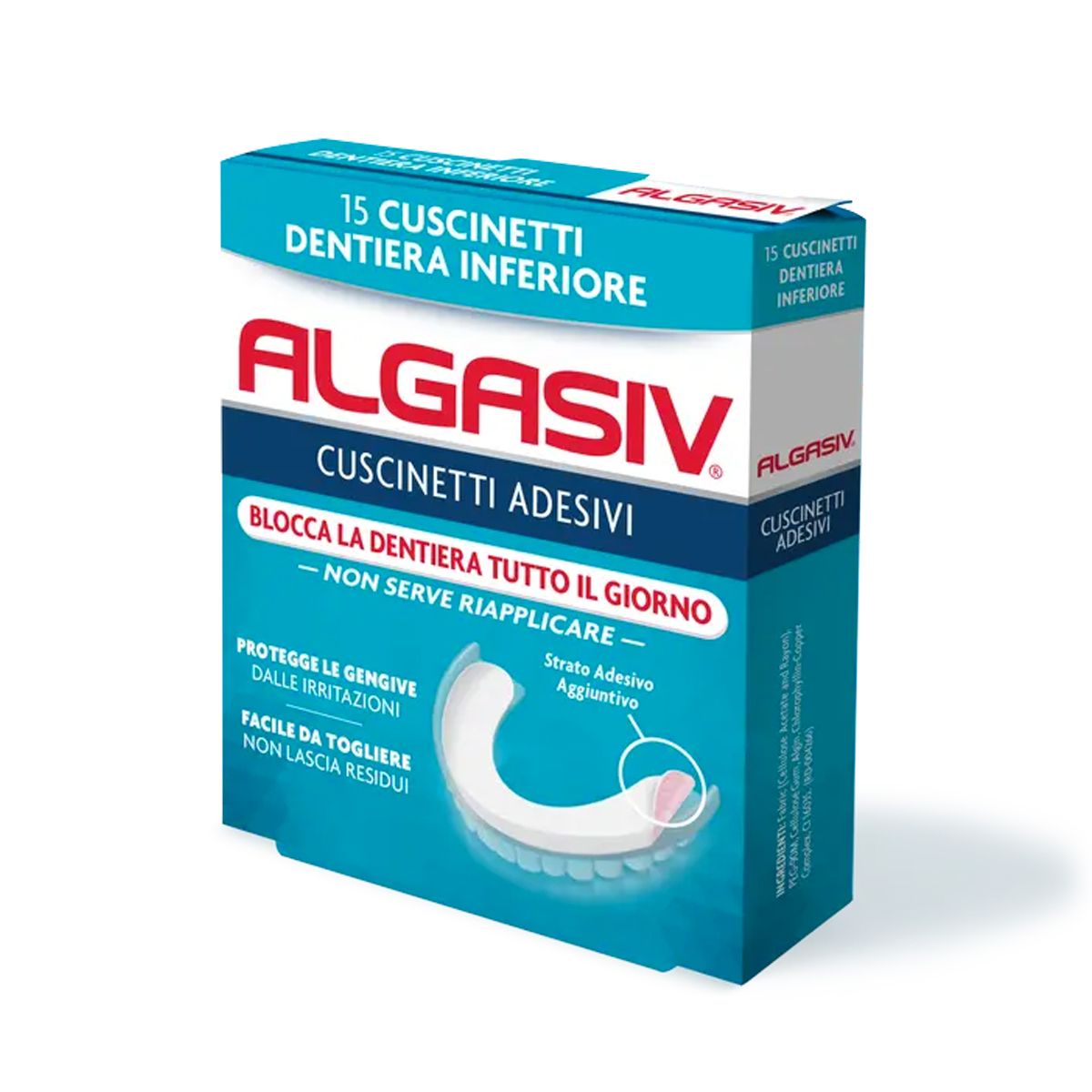 Algasiv Cuscinetto Adesivo Protesi Inferiore 15 Pezzi