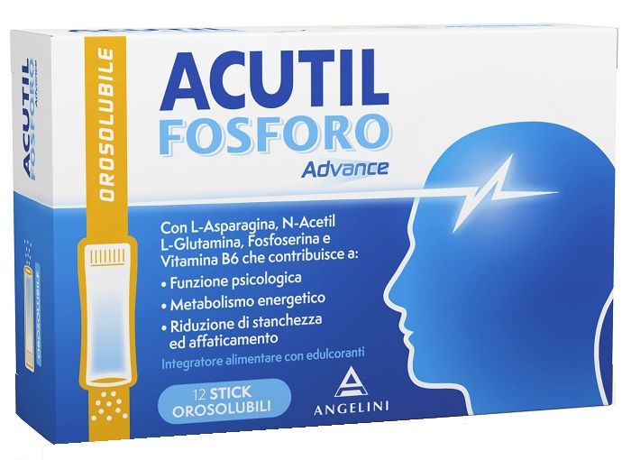 Acutil Fosforo Advance Integratore Funzione Psicologica 12 Stick Orosolubili