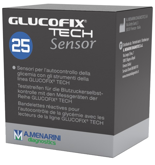 Glucofix Strisce Misurazione Glicemia Tech Sensor 25 Pezzi