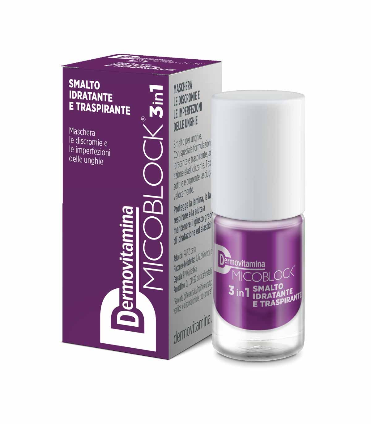 Dermovitamina Micoblock 3 In 1 Smalto Idratante E Traspirante Viola 5ml