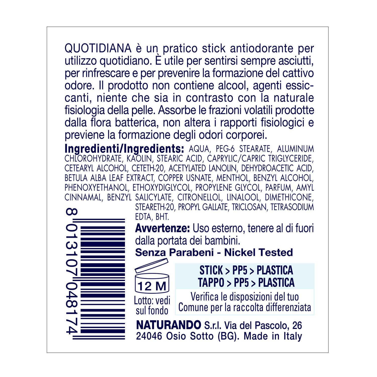 907159622 - Quotidiana Antiodorante Deodorante Stick 35ml - 4715557_3.jpg