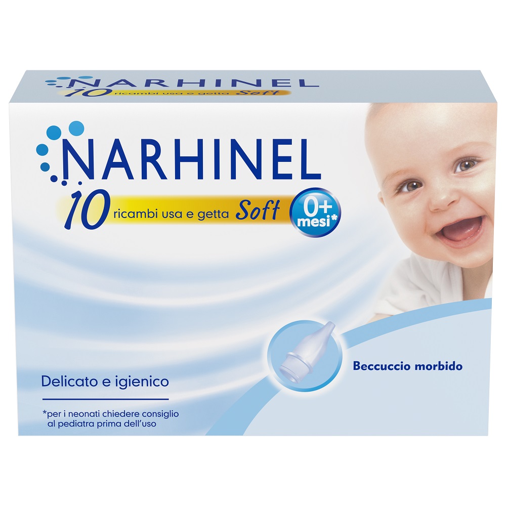 Narhinel Ricambi Aspiratore Nasale Raffreddore Neonati E Bambini Con Filtro Assorbente Igienico 10 Pezzi