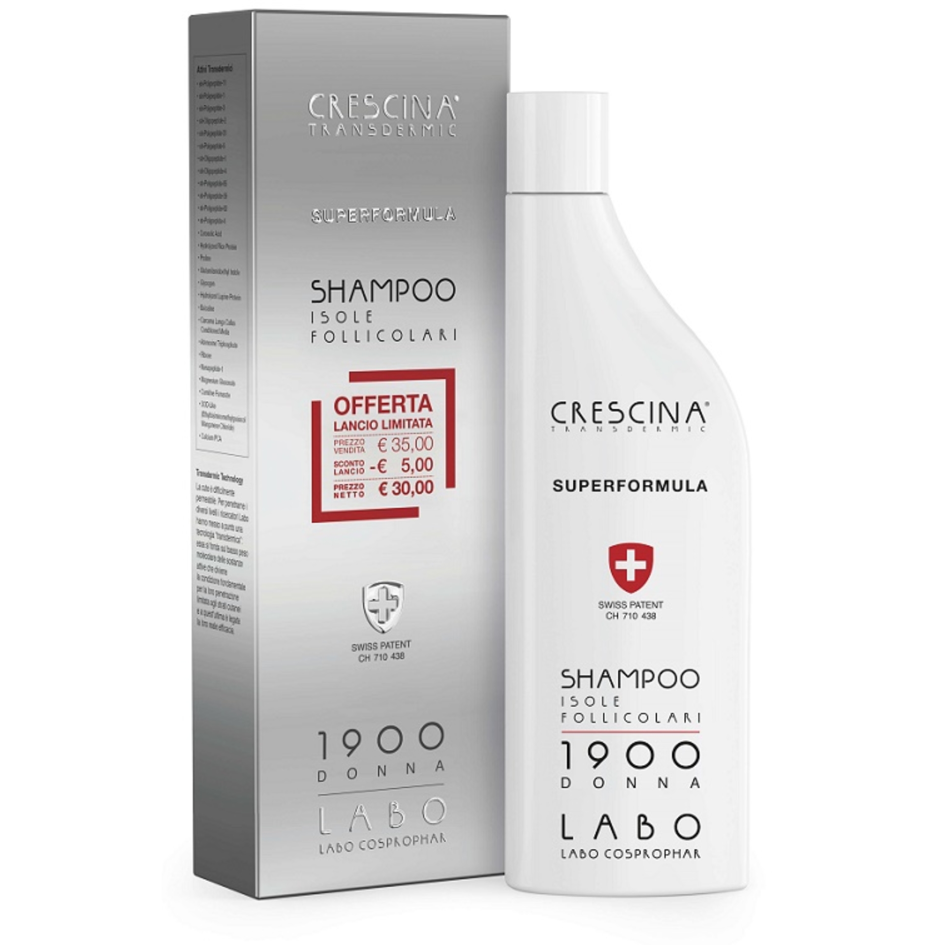 950906800 - SHAMPOO CRESCINA ISOLE FOLLICOLARI SUPERFORMULA 1900 DONNA 150 ML - 4830831_1.jpg