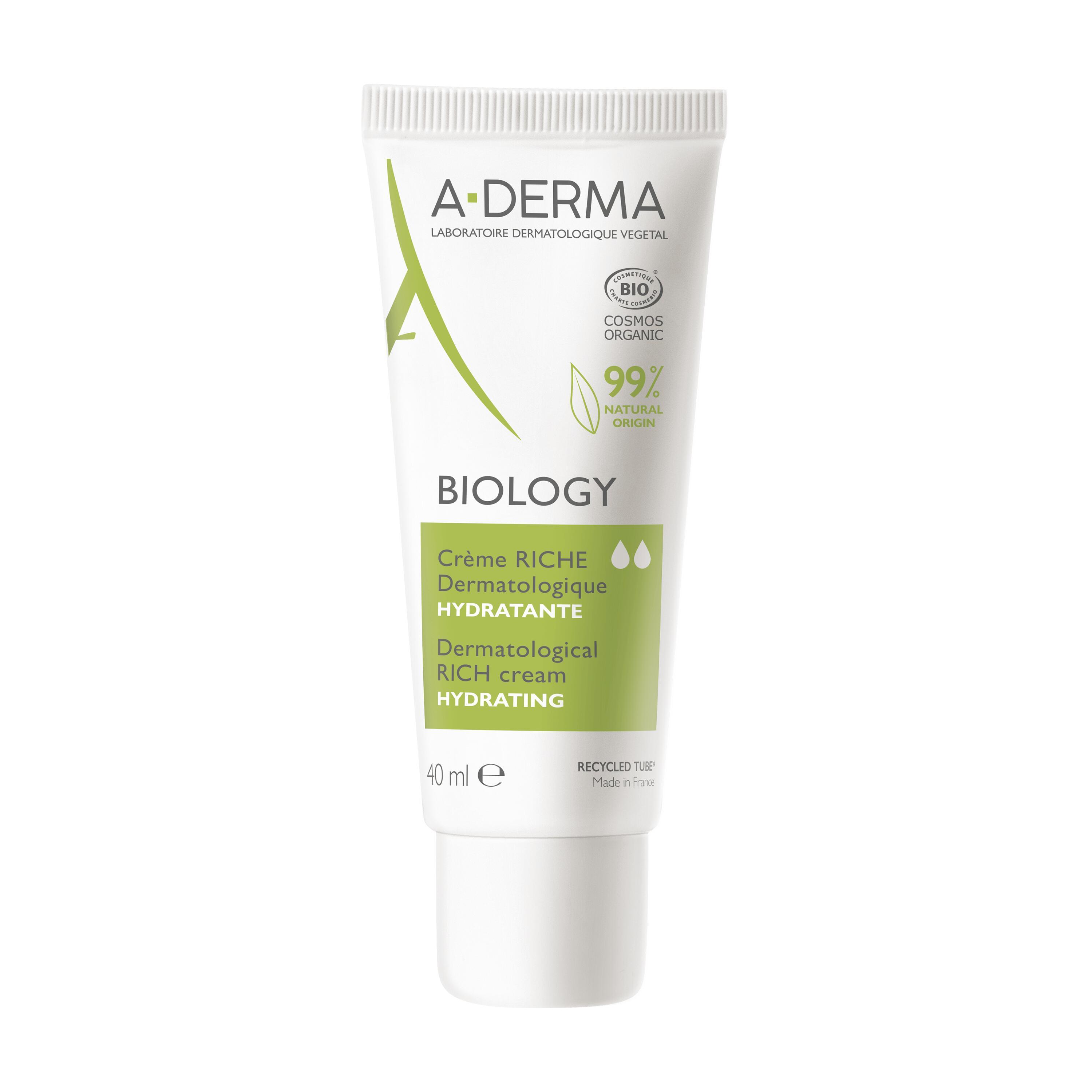 A-derma Biology Crema Ricca Dermatologica Idratante 40ml