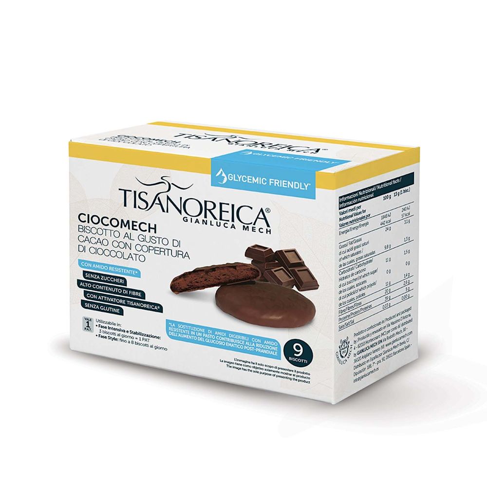982536296 - Tisanoreica Ciocomech Biscotto Glycemic Friendly Cacao e Cioccolato 9 pezzi - 4738675_1.jpg