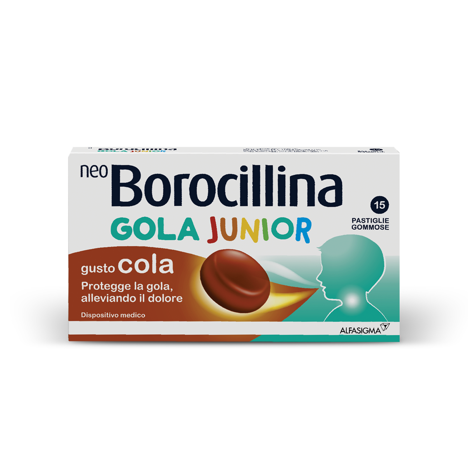 Neoborocillina Gola Junior 15 Pastiglie Gommose Gusto Cola