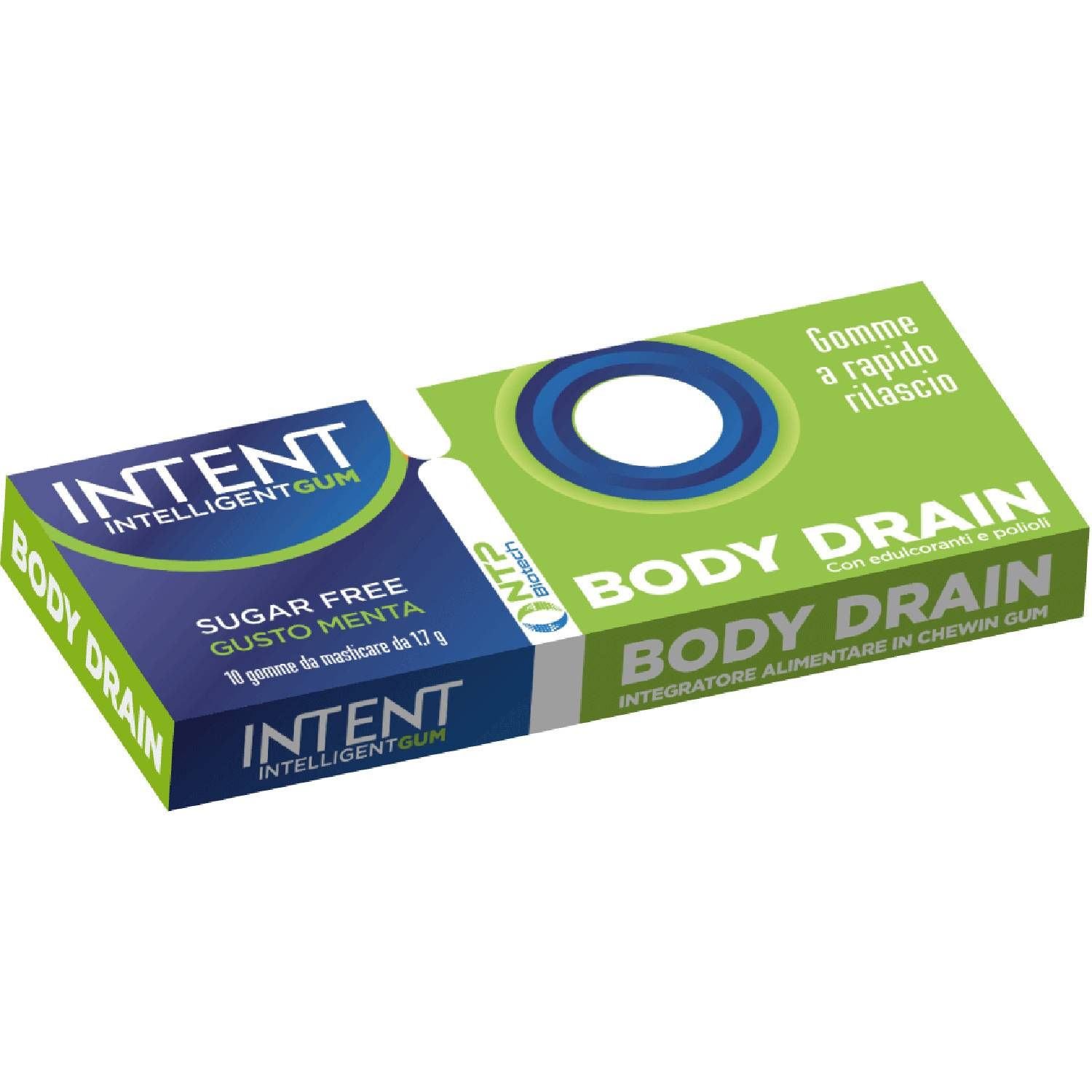 Intent Intelligent Gum Body Drain Integratore 10 Chewing Gum