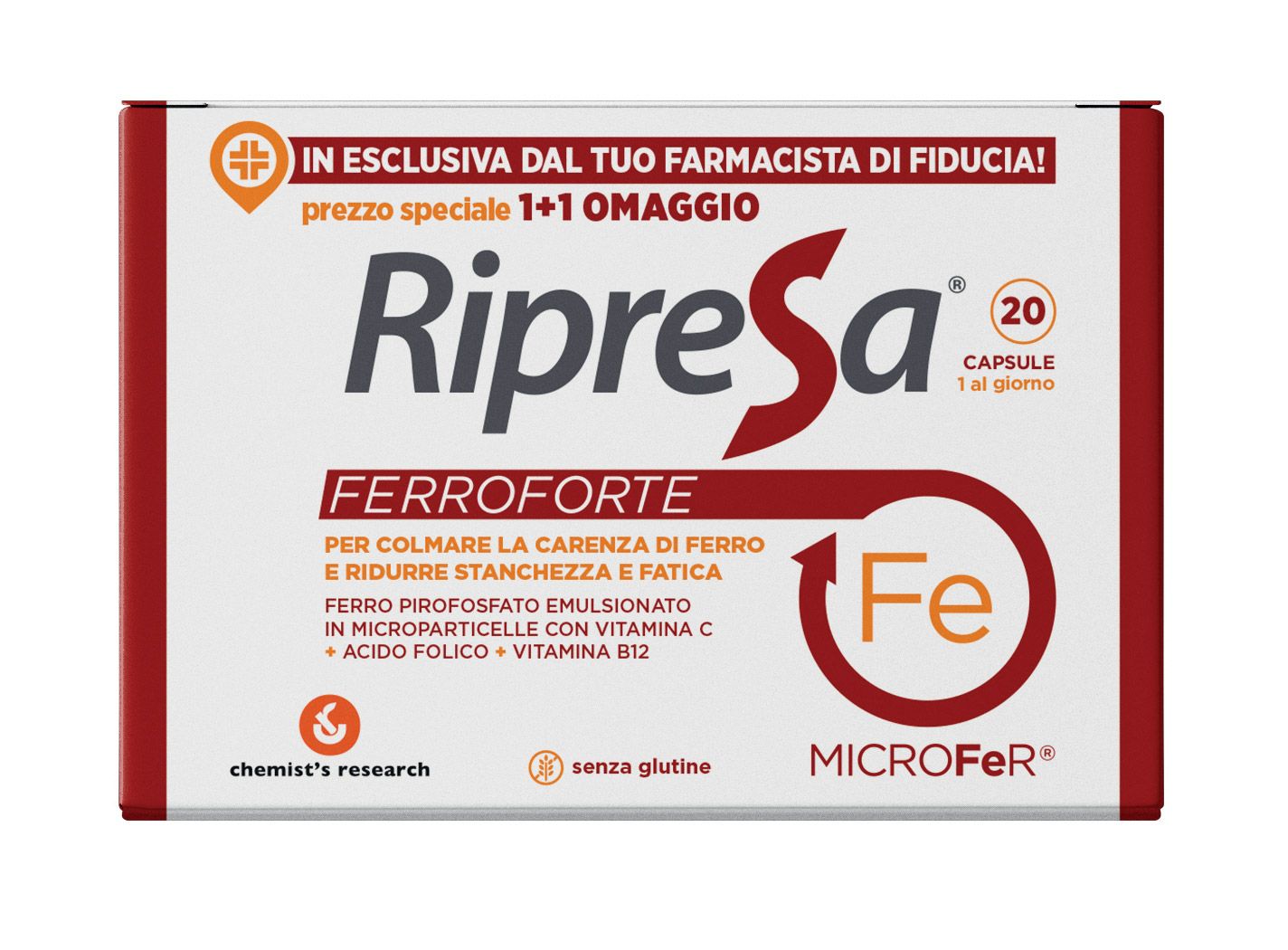 Ripresa Ferroforte Integratore Ferro 20 Capsule