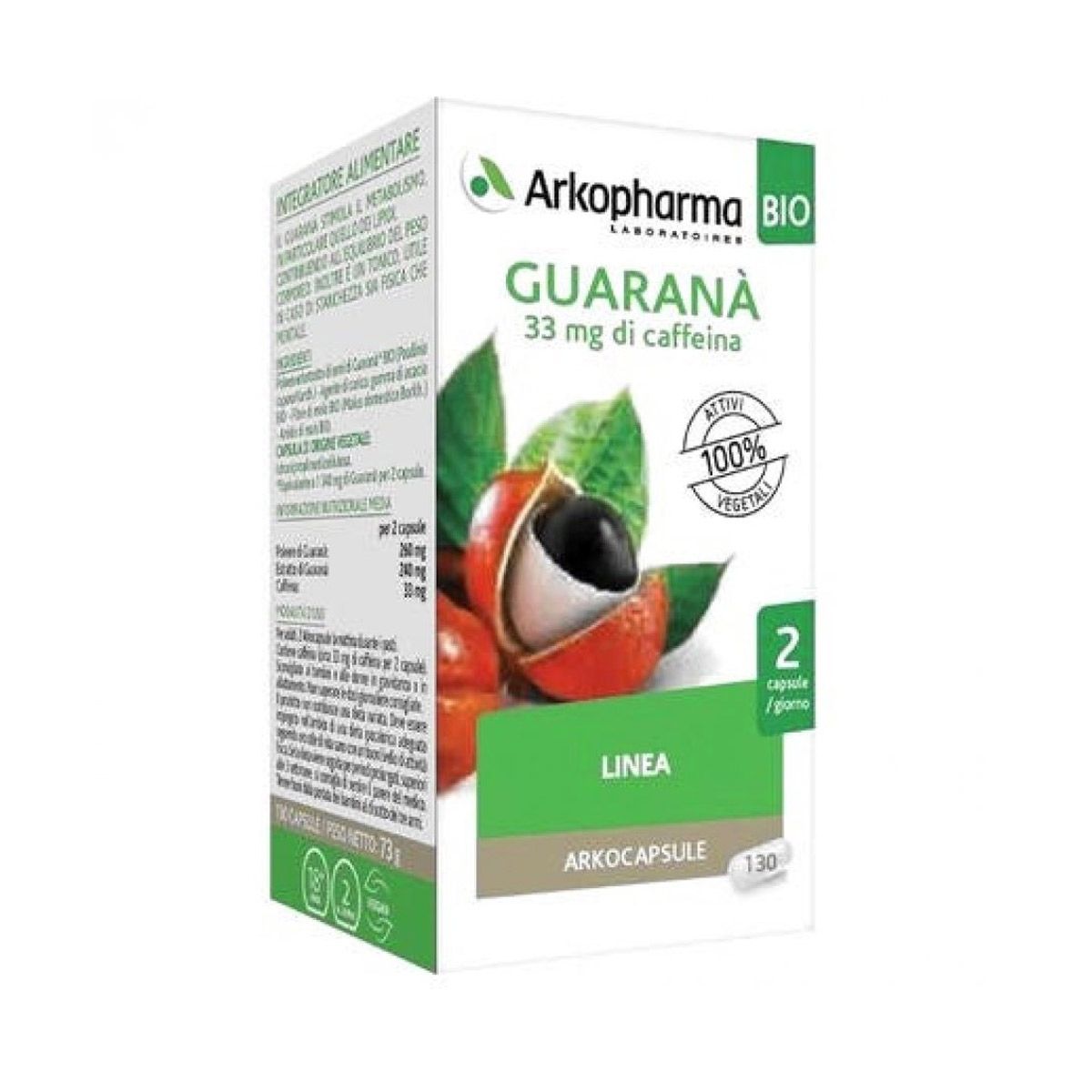 Arkopharma Guaranà Bio Integratore Linea 130 Arkocapsule