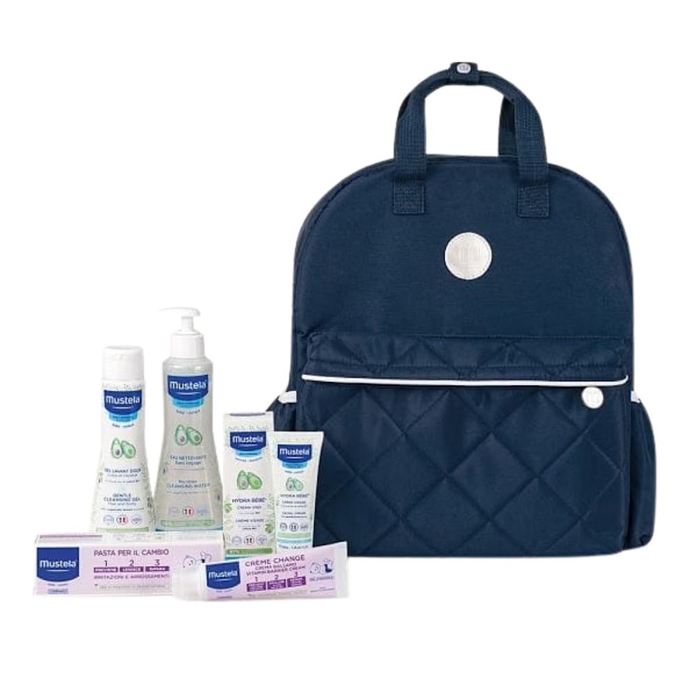 988388474 - MUSTELA ZAINO BORSA 2024 1 MUSTELA DETERGENTE DELICATO 200 ML + 1 PASTA CAMBIO 50 ML + 1 FLUIDO S/R 300 ML + 1 HYDRA BEBE' CREMA VISO 40 ML - 4782580_1.jpg