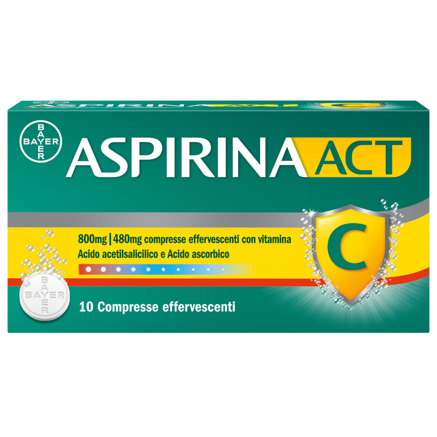 Aspirinaact C Febbre E Sintomi Influenzali Con Vitamina C 10 Compresse Effervescenti