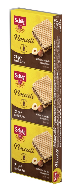 image - 920917162 - Snack senza glutine composto da tre wafer alle nocciole da 21 g ciascuno, ideali per una pausa dolce e pratica. - 7871819_1.jpg