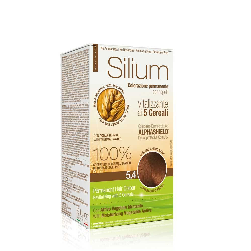 Silium Colorazione Permanente Capelli Crema Castano Chiaro Rame 5.4