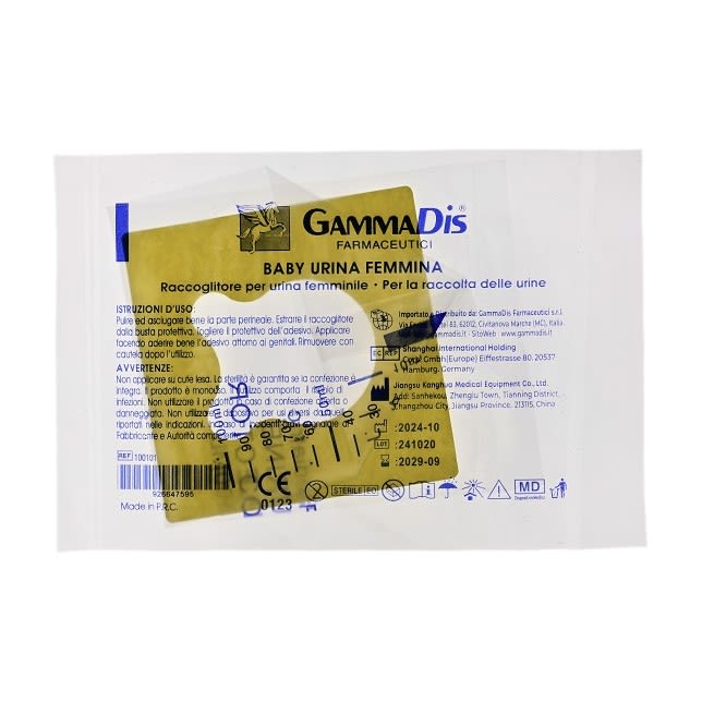 image - 926647595 - Contenitore sterile per urina femminile, realizzato in PVC antiallergico con adesivo neutro, ideale per la raccolta igienica delle urine nei neonati femmine. - 7865910_2.jpg