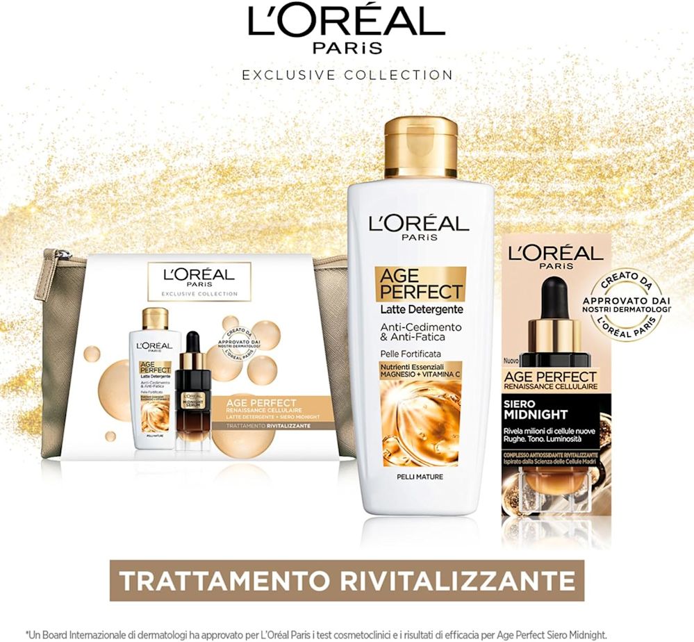985498169 - L'OREAL PARIS POCHETTE AGE PERFECT TRATTAMENTO RIVITALIZZANTE NATALE 2022 AGE PERFECT RENAISSANCE CELLULAIRE LATTE DETERGENTE + SIERO VISO NOTTE - 4745150_4.jpg