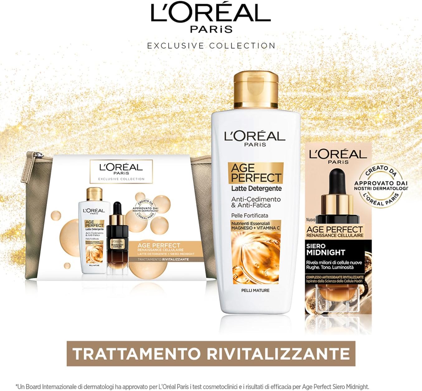 985498169 - L'OREAL PARIS POCHETTE AGE PERFECT TRATTAMENTO RIVITALIZZANTE NATALE 2022 AGE PERFECT RENAISSANCE CELLULAIRE LATTE DETERGENTE + SIERO VISO NOTTE - 4745150_4.jpg