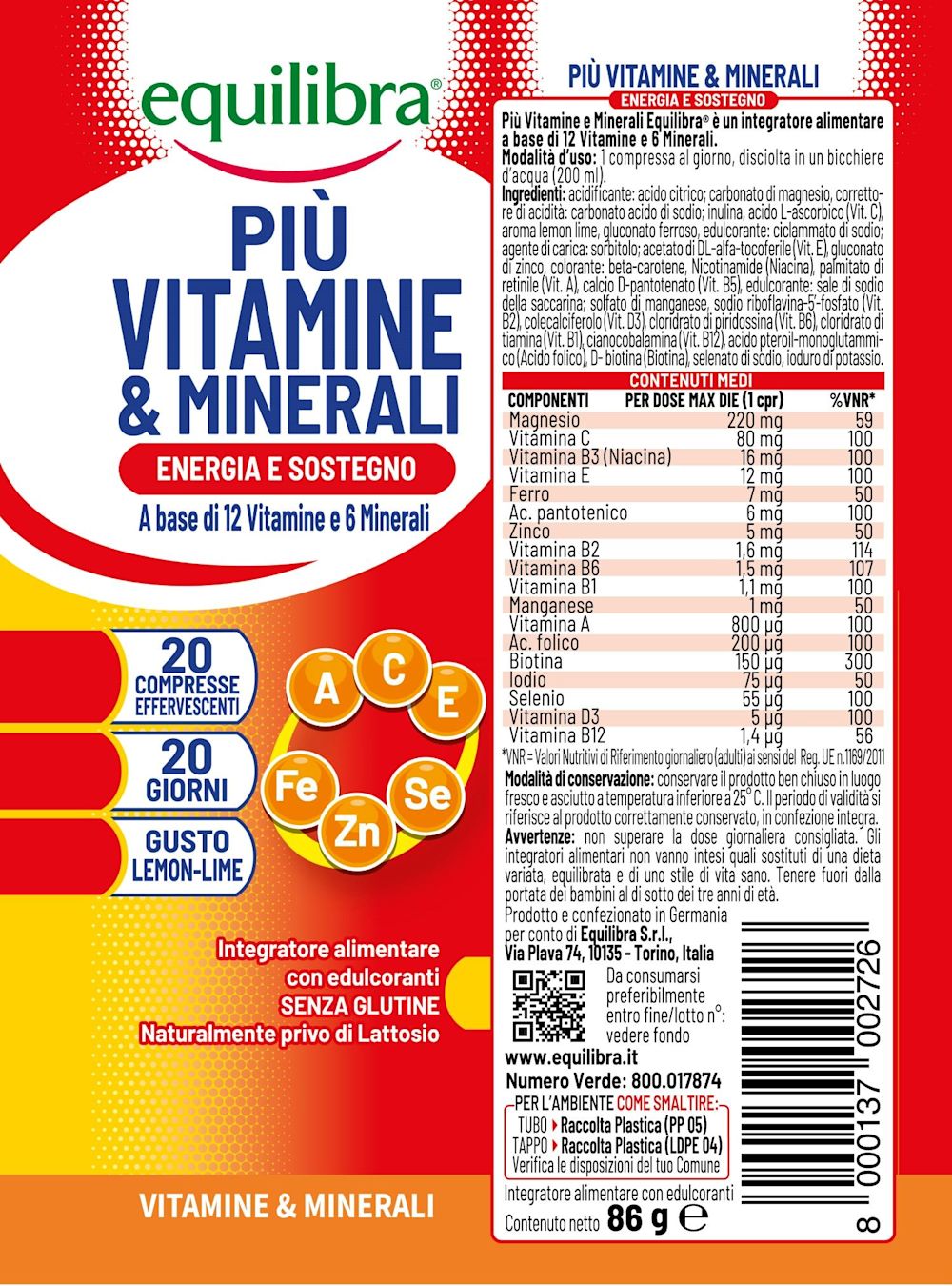 975922319 - PIU' VITAMINE E MINERALI GUSTO LEMON LIME 20 COMPRESSE EFFERFESCENTI - 4732945_2.jpg