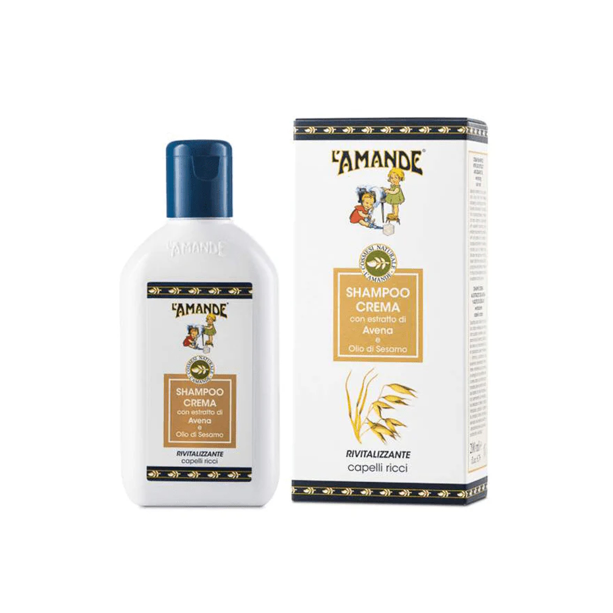 L'amande Marseille Shampoo Crema Rivitalizzante Avena Capelli Ricci 200ml