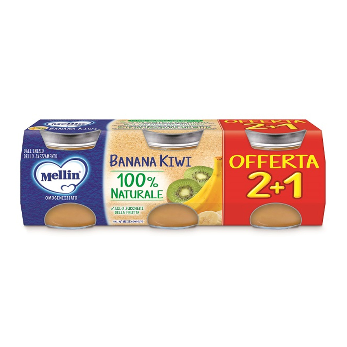 Mellin Omogeneizzato Banana E Kiwi 3x100g