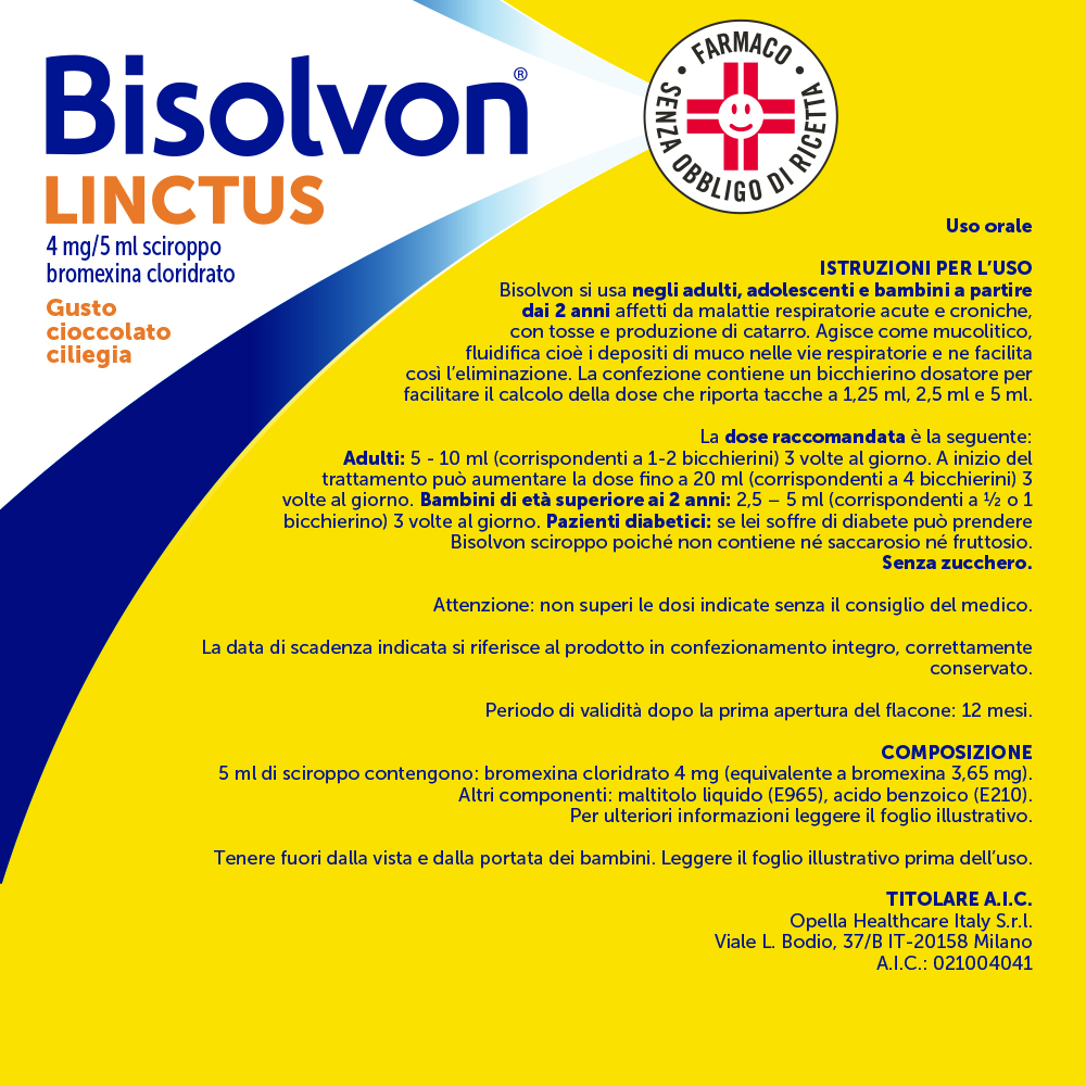 Bisolvon Linctus Sciroppo Tosse Grassa E Catarro 250ml - Top Farmacia