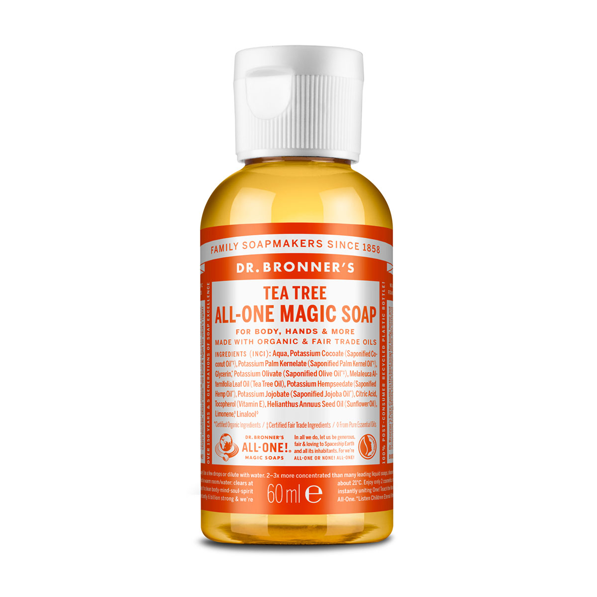 Dr. Bronner's 18 In 1 Liquid Soap Tea Tree 60ml