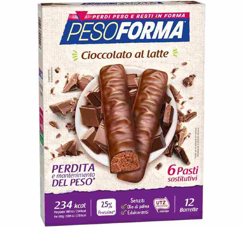 Pesoforma Barretta Cioccolato Al Latte 12 Pezzi