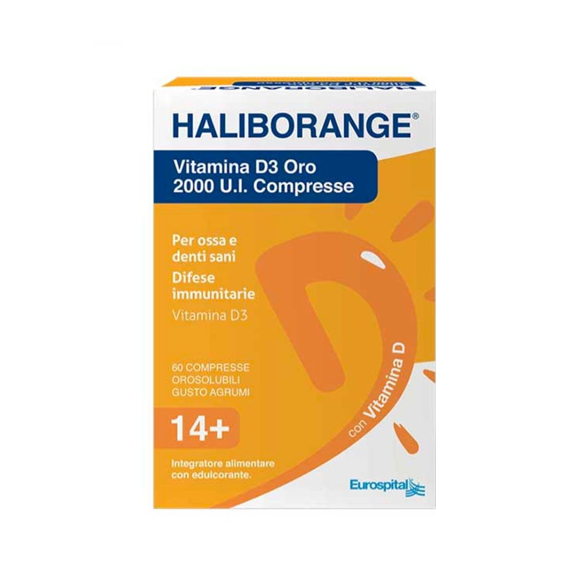 Haliborange Vitamina D3 Oro 2000ui Integratore Ossa 60 Compresse