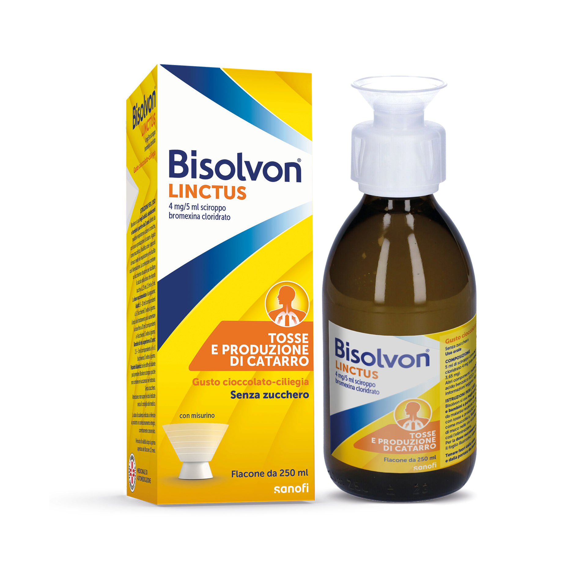 Bisolvon Linctus Sciroppo Per Tosse Grassa Gusto Cioccolato/ciliegia 250 Ml