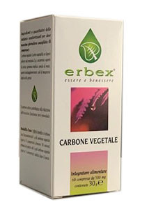 Erbex 500mg Integratore Carbone Vegetale 60 Compresse