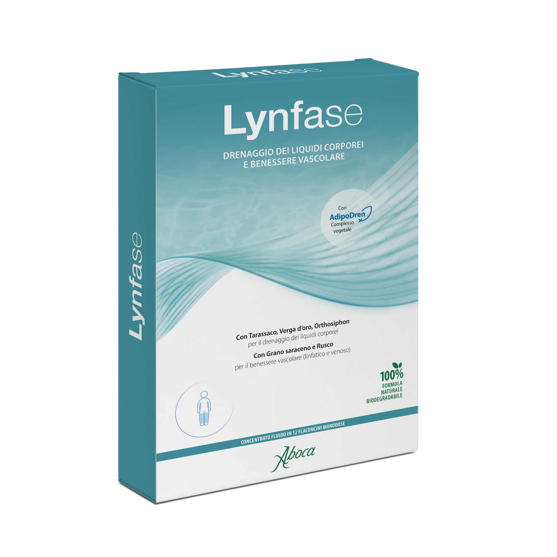 Aboca Lynfase Concentrato Fluido Integratore Drenante 12 Flaconcini