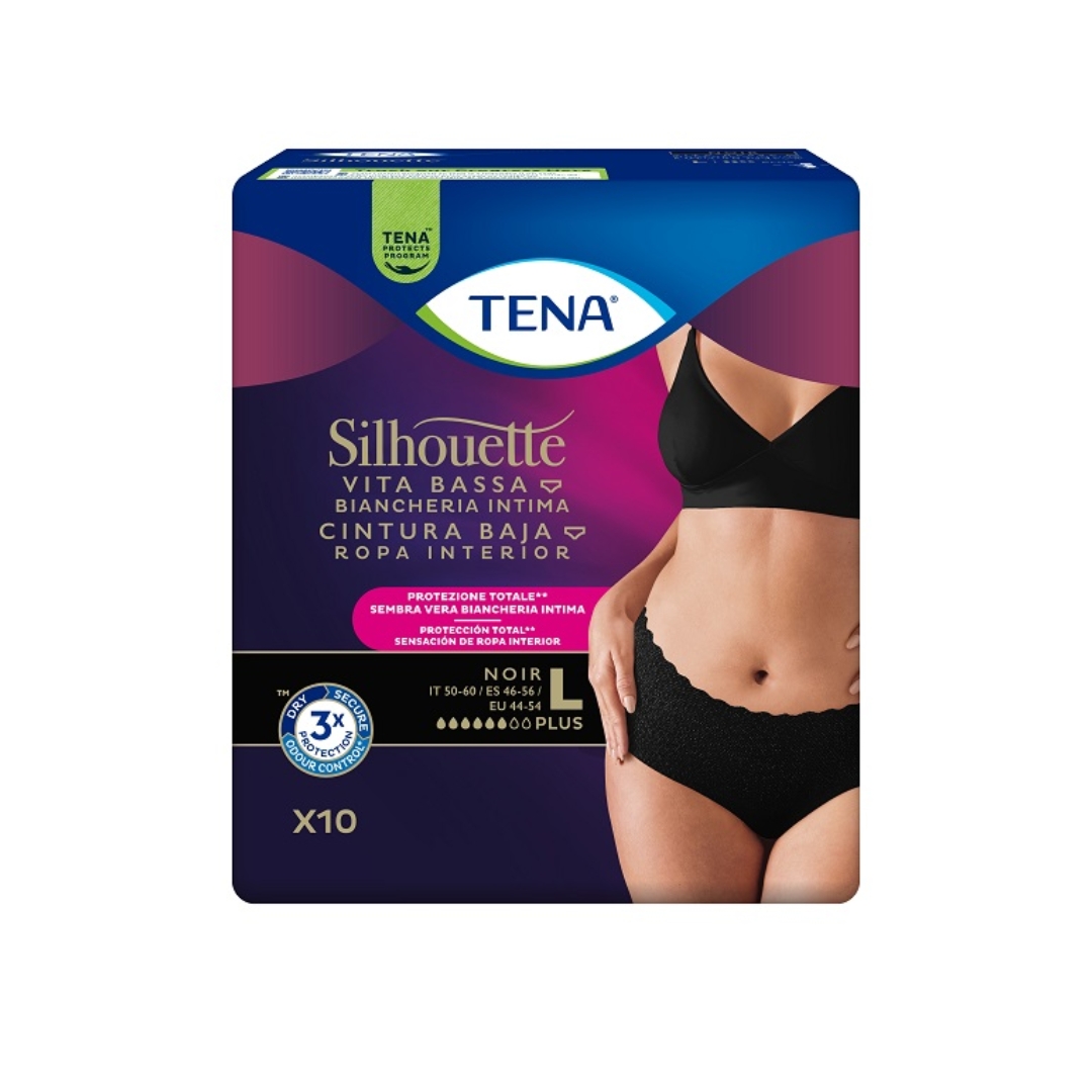 image - 986860625 - PANNOLONE A MUTANDINA ASSORBENTE TENA SILHOUETTE NOIR L VITA BASSA 10 PEZZI - 4864841_2.jpg