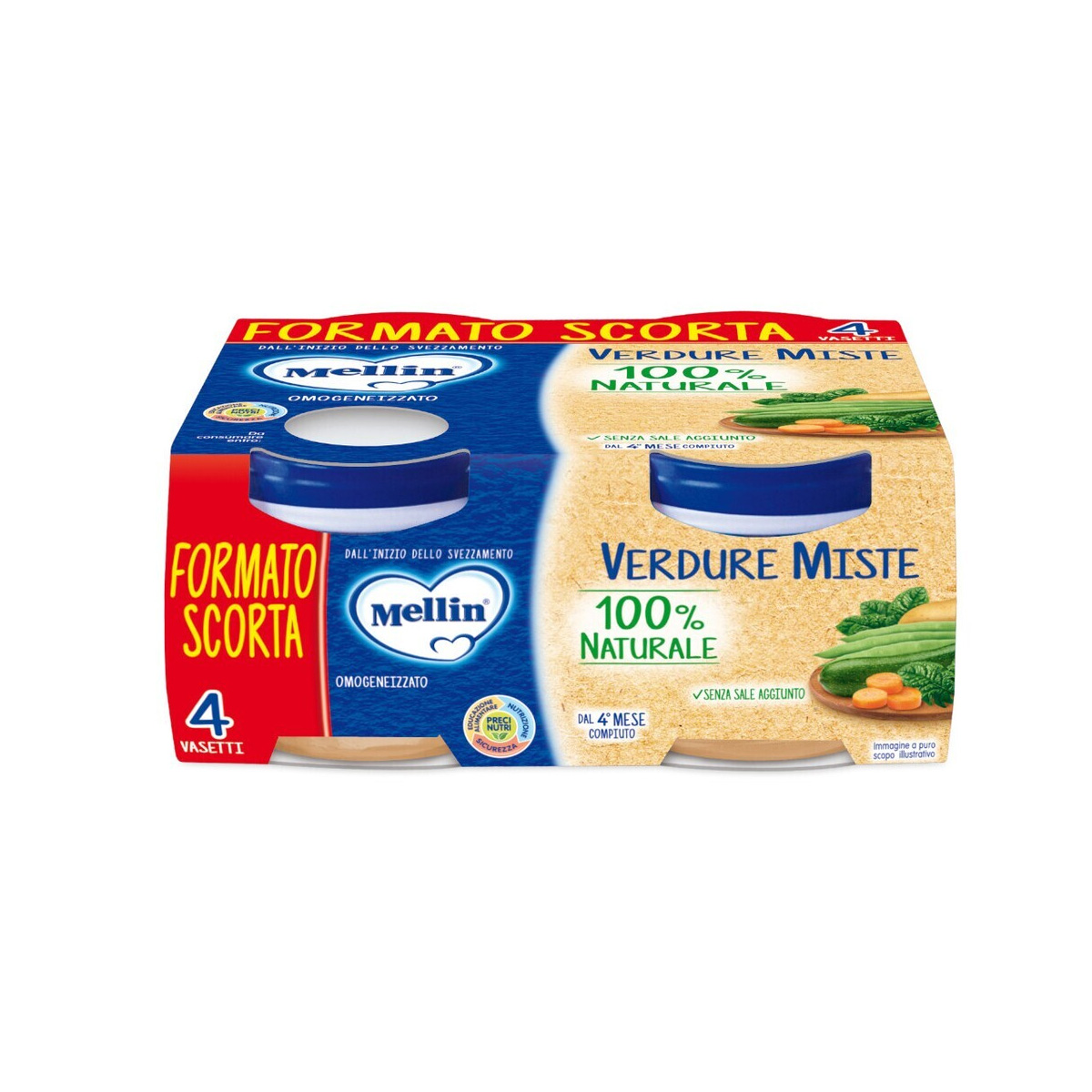 Mellin Omogeneizzato Verdure Miste 4x80g