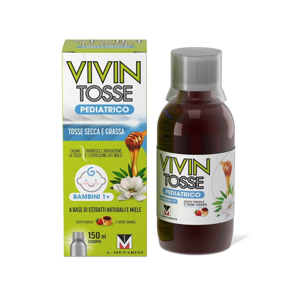 image - 975443817 - VIVIN TOSSE PEDIATRICO SCIROPPO PER TOSSE SECCA E GRASSA GUSTO FRAGOLA E CREME CARAMEL 150 ML - 7892352_6.jpg