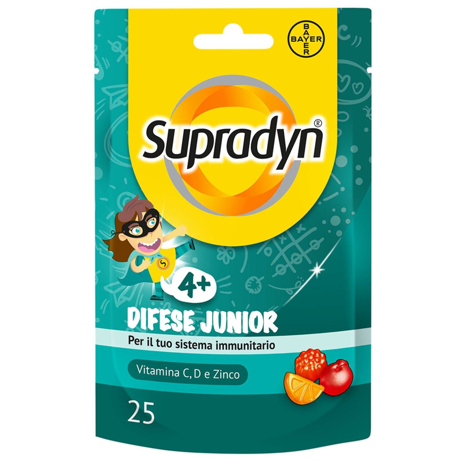 Supradyn Difese Junior Integratore Con Vitamina C D E Zinco 25 Caramelle Gommose