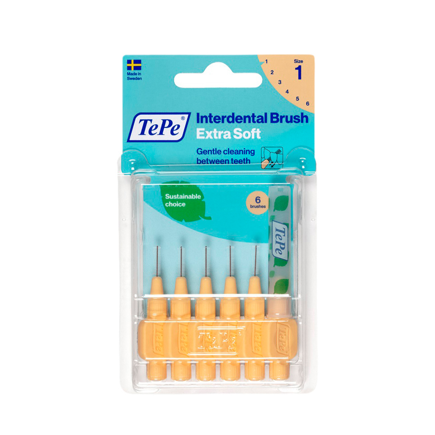 image - 925531701 - Scovolino arancione 0,45mm con setole extra morbide rivestite in plastica, collo flessibile e cappuccio protettivo per una pulizia sicura degli spazi interdentali stretti. - 7885590_2.jpg