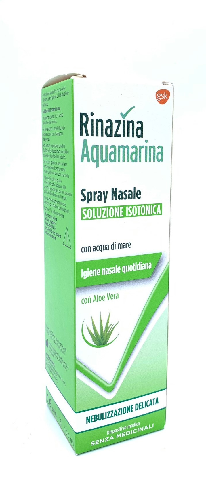 Rinazina Aquamarina Spray Nasale Isotonico con Aloe Vera 100 ml