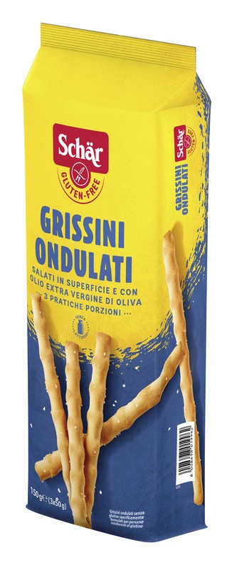 image - 971373889 - Grissini ondulati salati senza glutine, confezionati in tre porzioni da 50 g, ideali per chi segue una dieta senza glutine. - 7885428_1.jpg