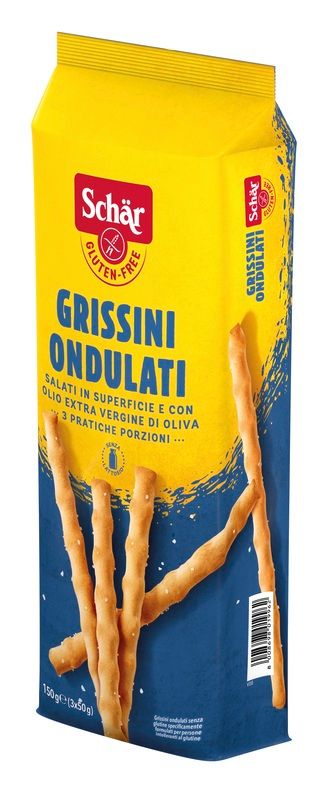 image - 971373889 - Grissini ondulati salati senza glutine, confezionati in tre porzioni da 50 g, ideali per chi segue una dieta senza glutine. - 7885428_1.jpg