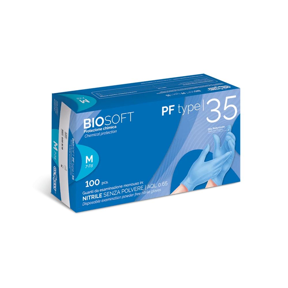 image - 984515650 - GUANTO IN NITRILE BIOSOFT PF TYPE 35 AZZURRO TAGLIA MEDIUM 100 PEZZI - 4863960_1.jpg