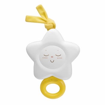image - 921738314 - Carillon Chicco con design morbido e arrotondato, emette melodie rilassanti per il bambino quando si tira l'anello, ideale per cullare dolcemente il piccolo. - 7872923_1.jpeg